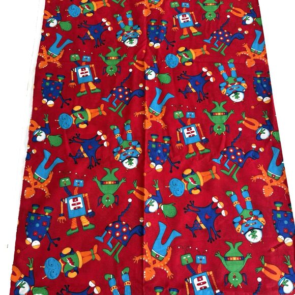 Cranston Other - HTF Cranston Robots Aliens Fabric Red Cotton Science Quilting Kids Novelty Space